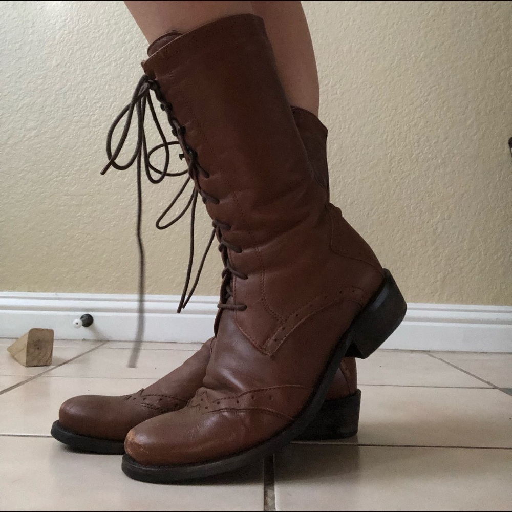 Leather Lace Up Boots
